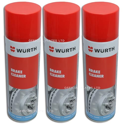 3x Brake Cleaner 500 mL Spray Aerosol Can. Compatible with Wurth 08901087 for Cleaning and Degreasing during Maintenance and Repair Work.