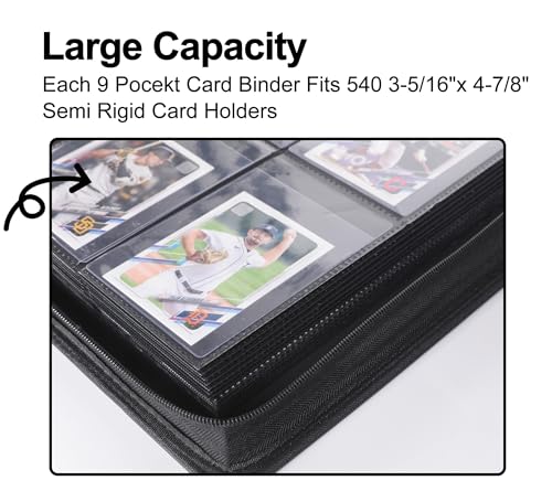 D DACCKIT Semi Rigid Card Holder Binder - Card Saver 1 Binder for Semi Rigid Card Holders, Semi Rigid Card Holder Album Fits 540 Cards（Model A，Sky Blue） by D DACCKIT - Used condition - Image 4