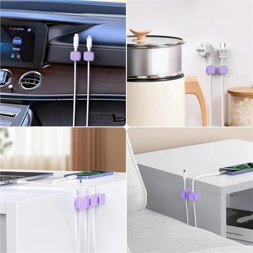 6pcs Clips Magnéticos para Cables - Soporte Ajustable para Cordones para Organización Eficiente de Cables Bajo Escritorio y Cables de Teclado (Naranja) miniatura 5