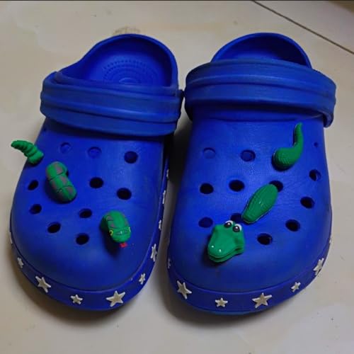 tikono Lot de 2 breloques (serpent, alligator) pour décoration de chaussures de sabots, épingles d'accessoires de chaussures en forme d'animaux pour cadeaux de fête de sabots – vue 2