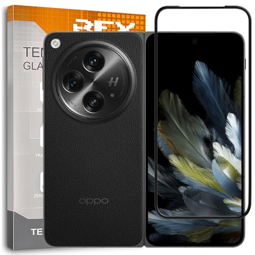 REY Pack 2X 3D Displayschutz aus gehärtetem Glas für Oppo FIND N3, Schwarz, Bildschirmschutzfolie 9H+ Festigkeit, Anti-Kratzen-Öl-Bläschen, Voller Schutz, 3D, 4D, 5D