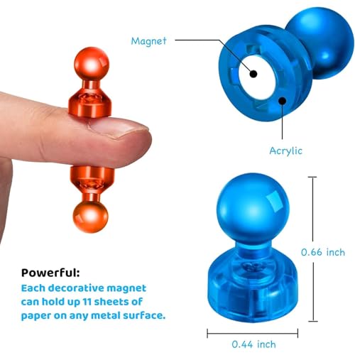 JYSNOW 49 Stück Magnete für Magnettafel, Bunten Neodym Magnete Extra Stark, 11 x 17 mm Kleine Magnet, Mini Starke Kühlschrankmagnete, Magneten für Whiteboard Pinnwand Kühlschrank (7 Farben)