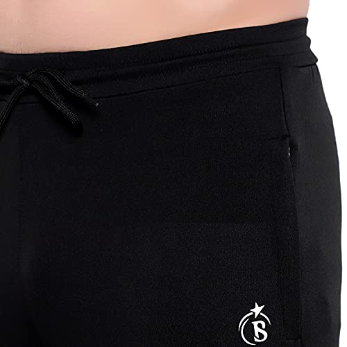 Image of BLUE STAR SHARK Men's Premium Stretchable Cargo Joggers | Regular Fit, Stylish Track Pants with Pockets | Soft Smooth Feel, Logo on Front, Comfortable Everyday Wear