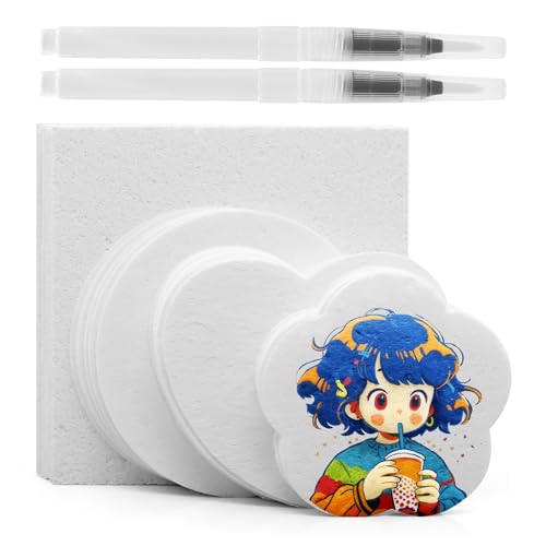 ZHIYUQL® 40 Stück Magic Puffy Paint Paper Weiße Schaumstruktur Malpapier, Puffy Art Set, für 3D-Malerei Kartenherstellung, DIY Schaum Textur Malset