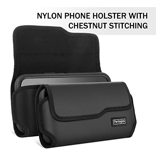 Belt Holster For Phones 13 Pro Max, 12 Pro Max, 11 Pro Max, Xs Max, Magnetic Closure, Metal Belt Clip, New Twill Fabric With Eva Padding. For Rugged Case. #TOP3