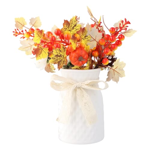 Dewocke Vaso in Ceramica, Vaso Bianco da Interno, Design Moderno, Minimalista Boho, Vasi per Fiori Pampa, Decorativi per Centrotavola, Casa, Soggiorno, Tavolo da Pranzo, Ufficio