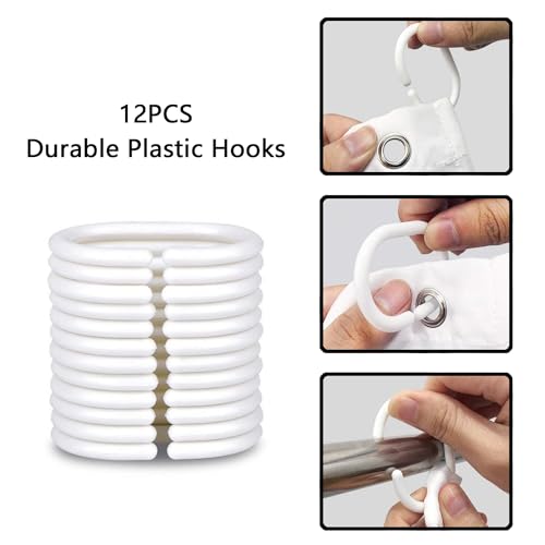 Svbright SVB-SKFFXJ-74307 Japanese Cherry Blossom Shower Curtain 60Wx72L Inch Asian Chinese Mountain Sun Nature Landscape Red Plum Flower Ink 12 Pack Hooks Polyester Waterproof Fabric Bathroom Bathtub Panels thumb #5