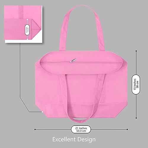 image for TOPDesign 3-Pack Canvas Tote Bags with an External Pocket, Reusable Gr