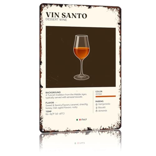 Vin Santo Wine Metal Sign 8x12 Wall Decor