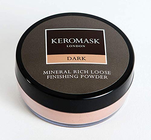 Keromask Mineral Rich Loose Finishing Powder in Shade DARK to Set Foundation and Camouflage Makeup, 20g