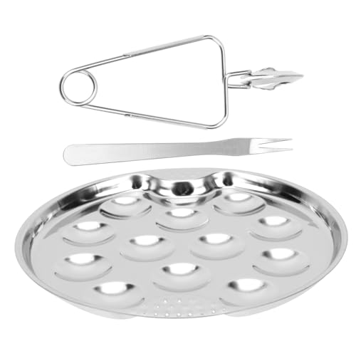 Gatuida Platos De Caracola De Acero Inoxidable Plato Para Caracoles Para Buffet Restaurante y Cocina Bandeja Para Hornear Caracoles