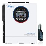 Anern 6500W Hybrid Inverter 48VDC to 220V-240VAC On/Off Grid Solar Inverter Built-in 120A MPPT Charge Controller,Single PV Input,Dual AC Output Can Work Without Battery