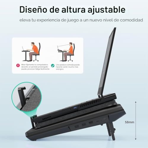 Base refrigeradora portatil de 15-19 con control tactil continuo y 3 puertos USB A 6