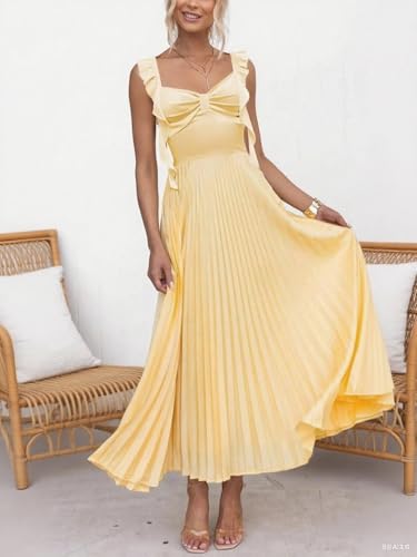 Satin Pleated Bridesmaid Dresses for Women Long Spaghetti Straps Formal Gowns Ruffled Evening Dress3