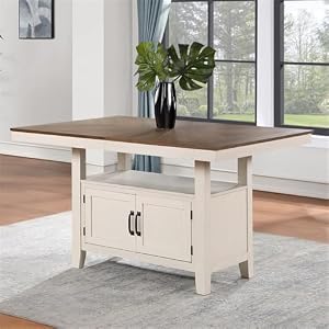 Steve Silver Furniture Honey Brown Counter Height Book Matched Veneer Top, Hidden Storage, Modern Farmhouse Design Table, 42" D x 80" W x 36" H Steve Silver Furniture Honey Brown Counter Height Book Matched Veneer Top Hidden Storage Modern Farmhouse Design Table 42 D x 80 W x 36 H