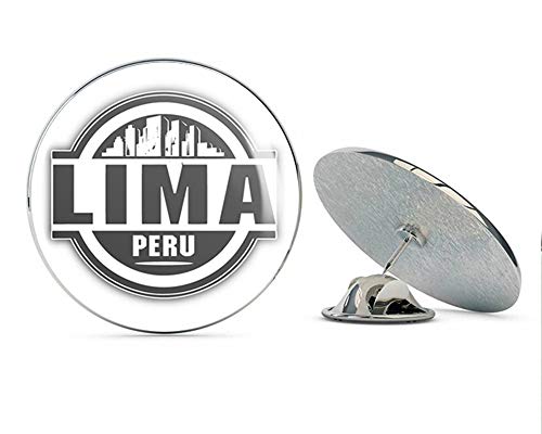 Lima Peru Skyline Label Round Metal 0.75