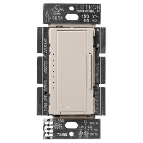 Image of Lutron Maestro LED+ Dimmer Switch for Dimmable LED, Halogen and Incandescent Bulbs, 150W /Single-Pole or Multi-Location, MACL-153M-TP, Taupe