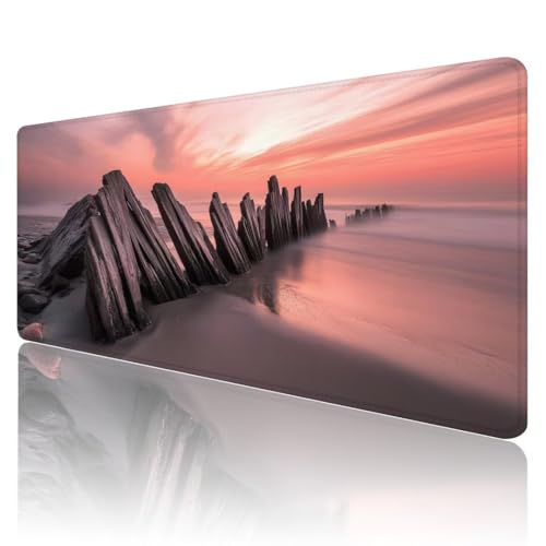 Tapis de souris gamer XXL 1200x600mm imperméable rose et orange V77