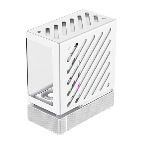 GAMEMAX N80 WH Gabinete PC ATX Mid Tower, Panel de Vidrio panorámico de 270° en el Frente y el Lateral, 6 Ventiladores ARGB PWM de 120 mm preinstalados, USB-C Gen2, Soporte BTF y GPU vertica (Blanco) - imagen 7