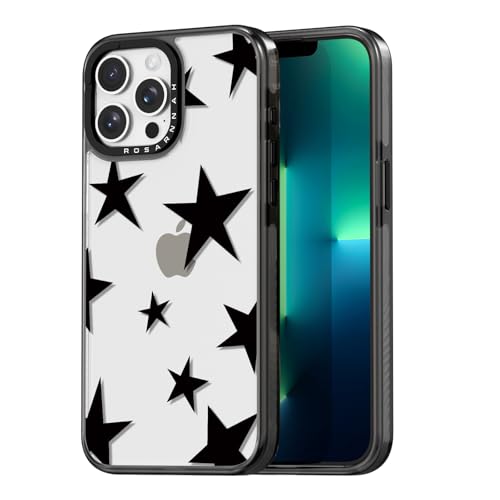 Rosarnnah for iPhone 13 Pro Case Aesthetic Black, Five-Pointed Star