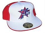 New Era Philadelphia 76ers Team Logo Fitted Size 7 1/2 Hat Cap - Red and White