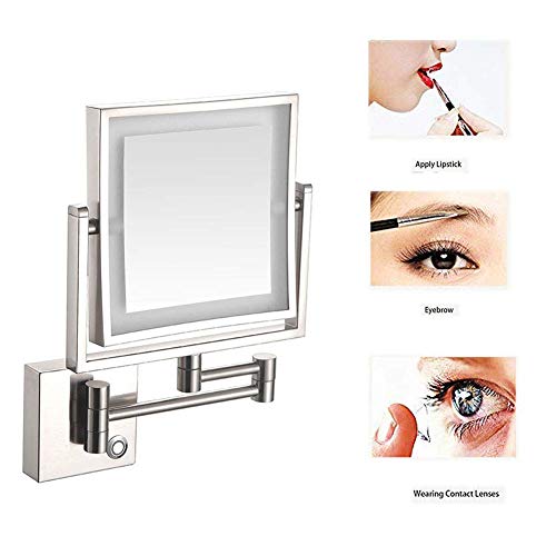 Miroir maquillage 3X bras extensible et double face rectangulaire - 5