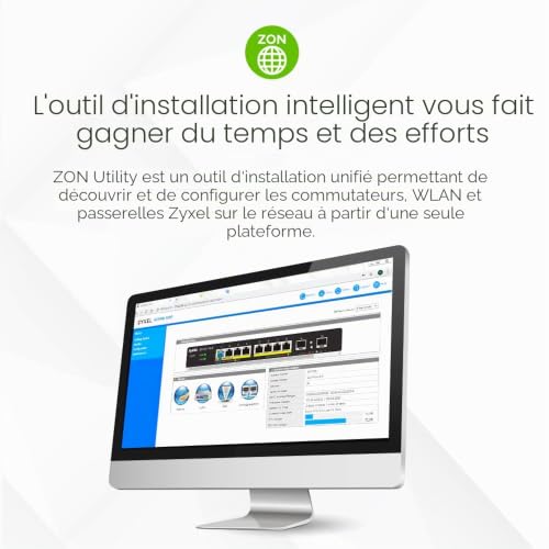 Zyxel Switch Ethernet 8 Ports | Gestion Intelligente | PoE+ | GS1900-8HP