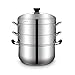 Parowiec ze stali nierdzewnej/garnek do zupy 3-warstwowy dom o dużej pojemności z parownicą 26 cm 28 cm/30 cm/32 cm/34 cm Zagęszczony Nadaje się do kuchenki gazowej/kuchenki indukcyjnej (rozmiar: 34