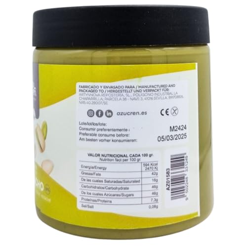 Azucren, Streichbare Pistaziencreme, süßer Geschmack, Krem Pistacjowy Ideal für Brot und zum Füllen von Kuchen, 300 Gramm