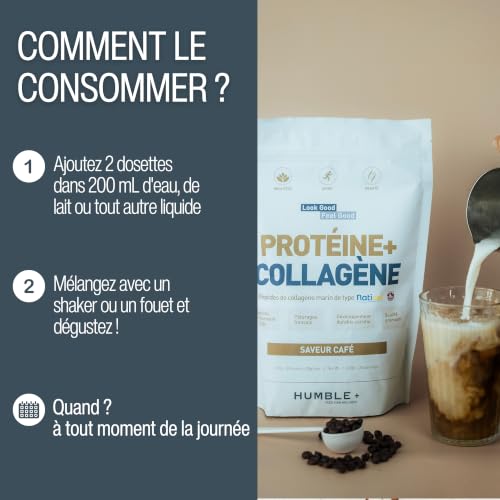 HUMBLE+ Protéine & Collagène Marin Café 600 g - Naticol® - Boisson Poudre – vue 7