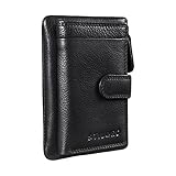CARTERA Y LLAVERO 2 en 1: pequeña cartera de cuero con protección RFID / NFC y llavero integrado.