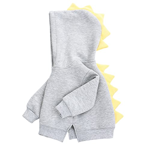famuka Unisex Baby Hoodie Solid Colors Toddler Sweatshirt (9-12 Months, Grey)