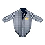 Infant Boys Gingham Bodysuit, California Golden Bears, Navy, 3-6 Mos
