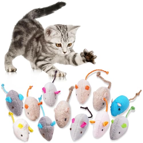 Adiwo Catnip Jouets Souris, 12pcs Teeth Cleaning Jouet Interactif...