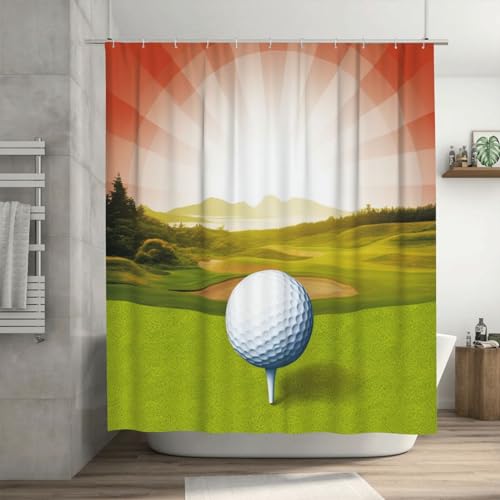 Rideau de douche imperméable et lavable motif golf pour éviter les éclaboussures - 7