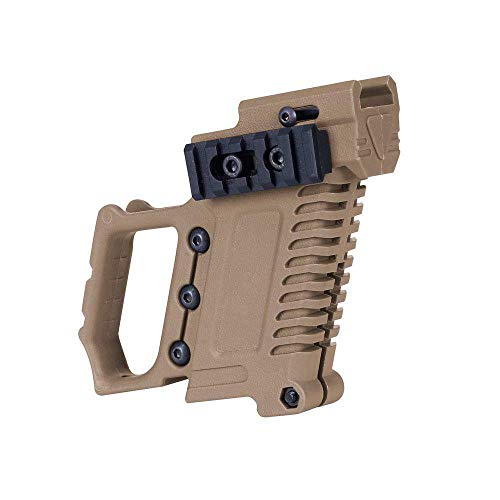 Tactical Pistol Grip Glove Cover Sleeve Anti Slip Hunting Accessories Party Pistol Gun Holster w/Magazine Torch Pouch for Glock 17 18 19 (Tan)