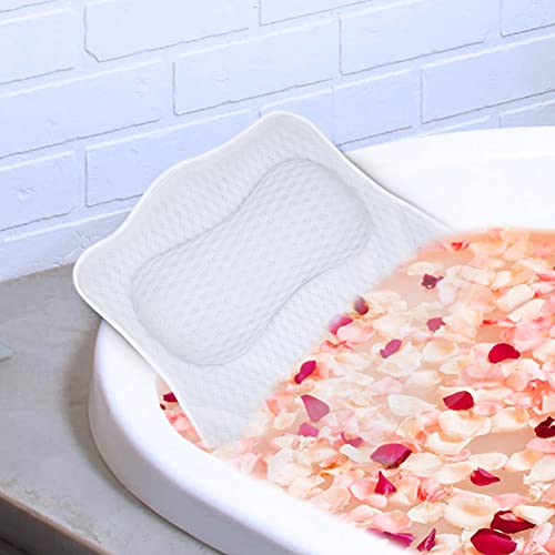 Bath Pillow for Tub Neck and Back Support Comfort Bathtub Pillow, Ergonomic Shape and Luxury Soft 4D Mesh - 6 Large Strong Suction Cups Bathtub Pillow, Bath Pillows SPA Tub Bath Pillow for Women & Men