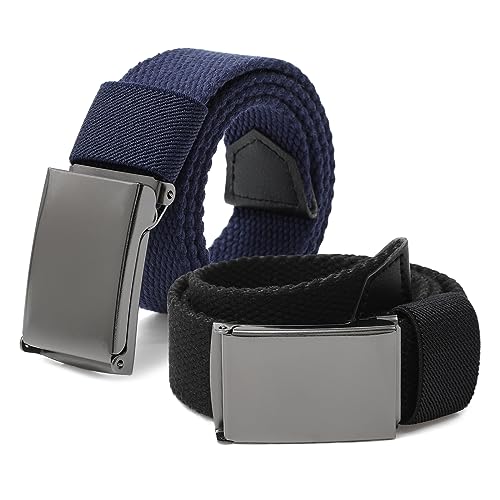AWAYTR 2 Pack Boys Canvas Golf Belt - Kids Web Uniform Belts for School