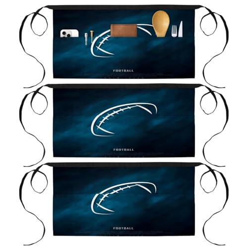 Tablier court de chef pour cuisine et nettoyage de la maison au motif football américain