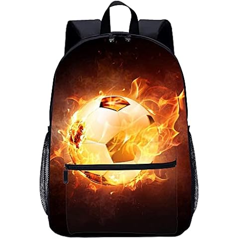 3D Printed Backpack Fashion Backpack Flame Football Backpack Fashion Casual Backpack Suitable Cover