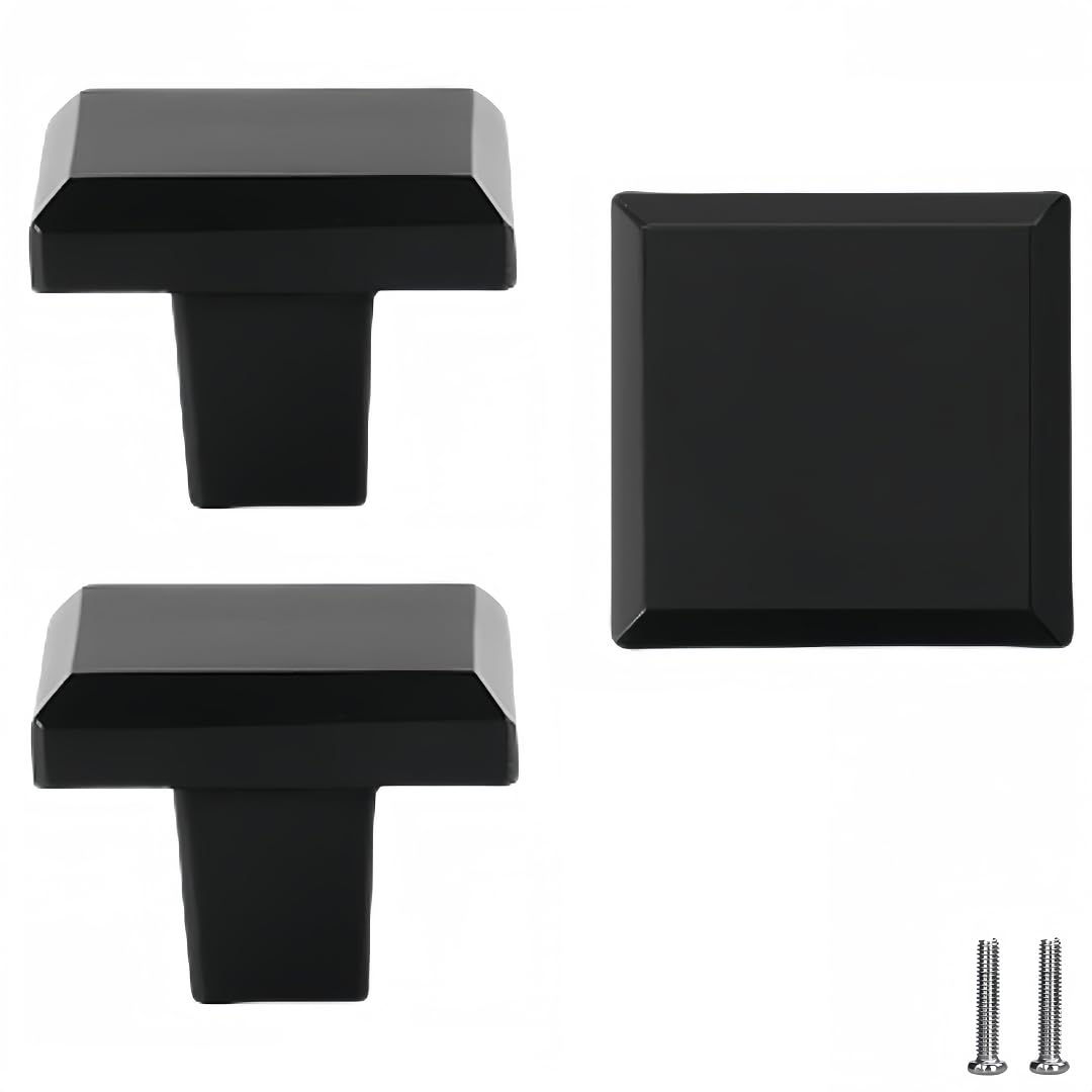 Kjdxfhfh Square Drawer Handles, Dresser Pulls 2Pcs Brass Wardrobe Cabinet Door Handles Wine(Square)