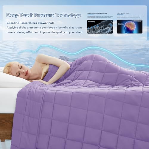 Topcee Weighted Blanket for Adults (15 lbs, 48" x 72") Twin Size Soft Cooling Heavy Blanket Sleeping, Apply to 130-160 lbs Body, Thick Breathable Blanket with Glass Bead, Easy Care