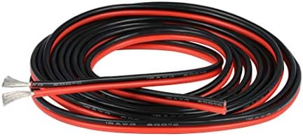 BNTECHGO 30 Gauge Silicone Wire Ultra Flexible 20 ft high Temp 200 deg C 600V 30 AWG Silicone Wire 11 Strands of Tinned Copper Wire Stranded Wire Model Battery Cable Black and Red Each Color 10 ft