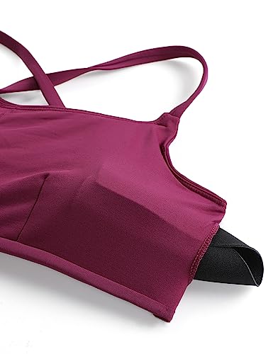 Image of CRZ YOGA D-DD Scoop Neck Bikini Tops | Removable Pads, Adjustable Spaghetti Straps, Swim, Bathing Suit Bra for Women