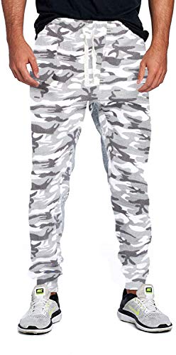 Image of ProGo Men's Casual Jogger Sweatpants Basic Fleece Marled Jogger Pant Elastic Waist