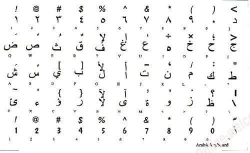 Pegatinas de teclado árabe transparentes con letras negras miniatura 3