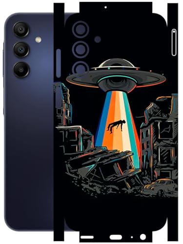 Image of AtOdds - Full Body Back Screen Guard Protector Film - Lamination Wrap Skin Sticker Compatible with Samsung Galaxy A15 (5G) | Scratchproof Matte Finish (Alien Invade)
