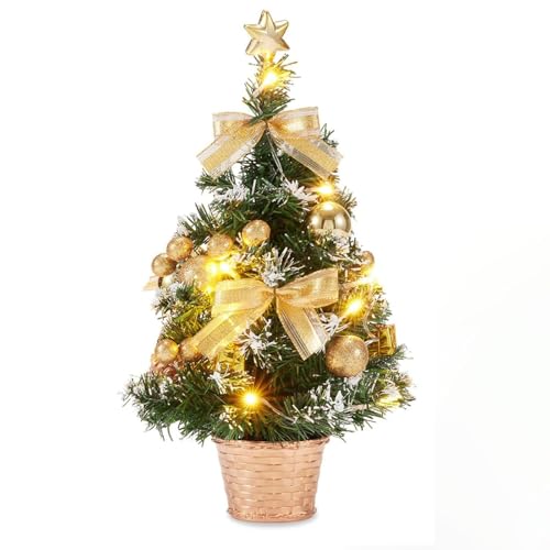 KUWUNG Kleiner Weihnachtsbaum Mit Beleuchtung, 40CM Mini...