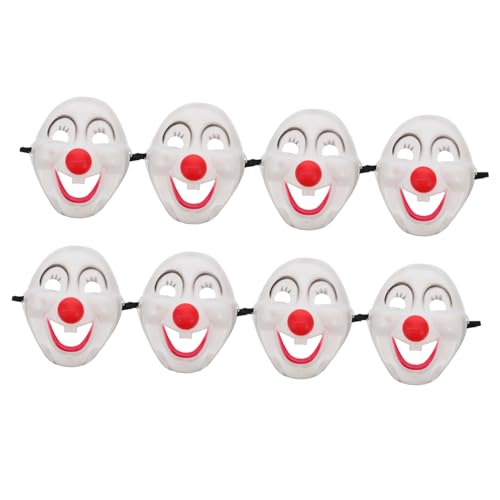 Masques de fête en plastique blanc WOONEKY (Lot de 8) pour déguisement d'adulte