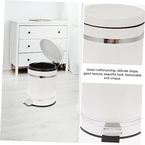 Caneca de basura rectangular con pedal 5 L blanco miniatura 6